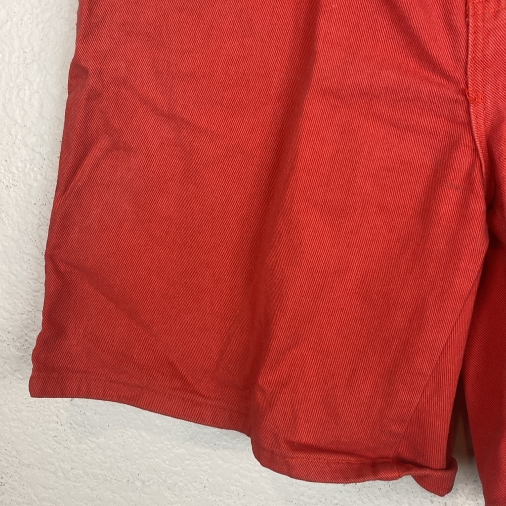 Vintage high rise red orange denim shorts - Picture 4 of 6